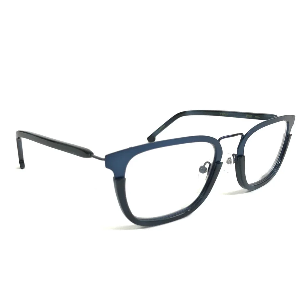 Fiction Eyeglasses Frames POST BLWV Matte Blue Square Full Rim 51-20-140